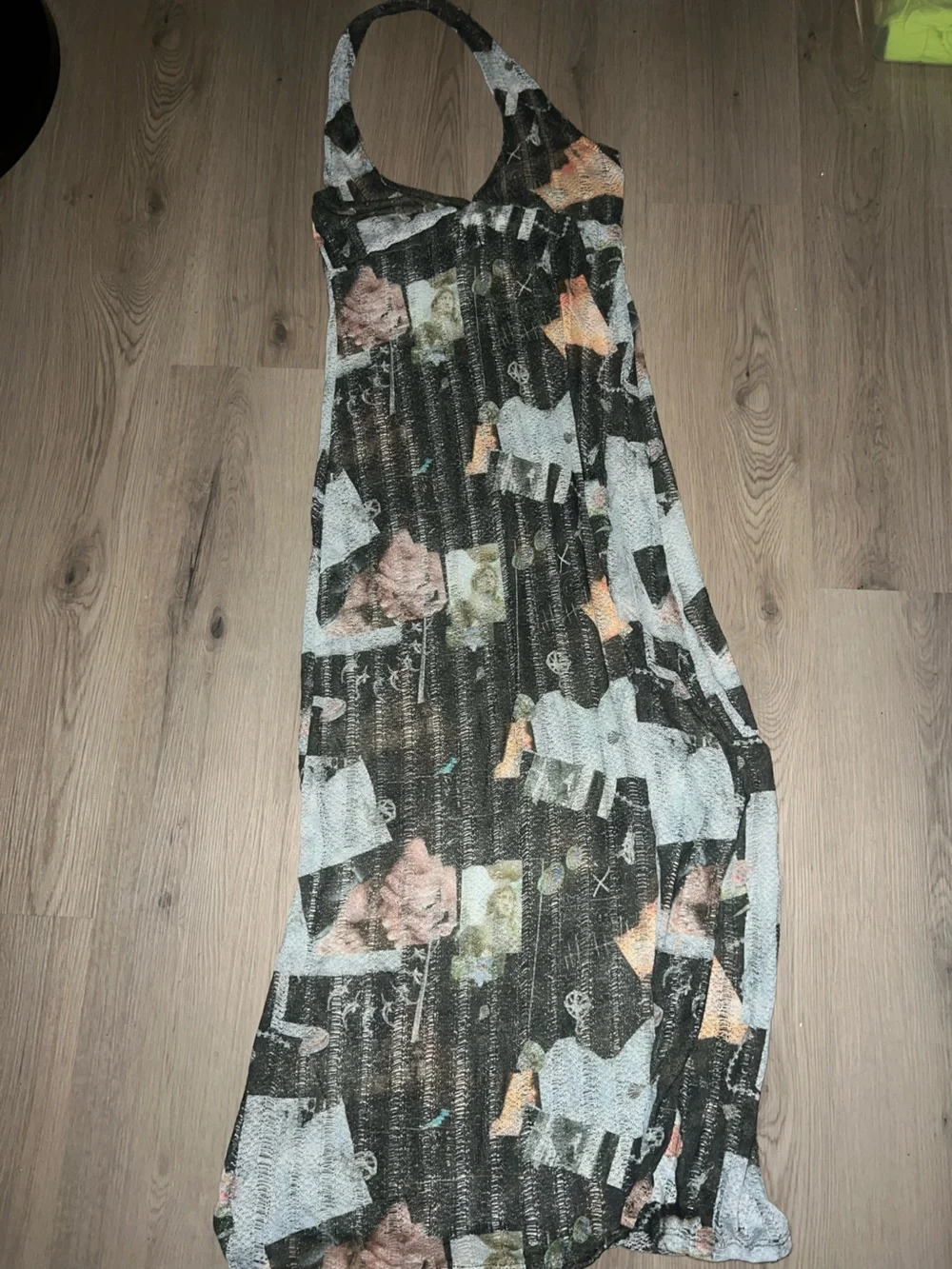 COLLUSION Abstract Scoop Neck Knit Beach Dress – Multi (Size 10)